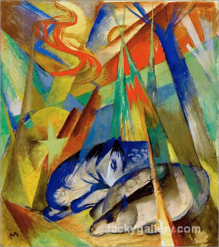 Sleeping Animals by Franz Marc paintings reproduction